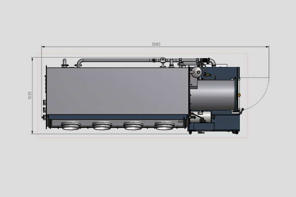 Edelstahl Glovebox Mega 4, Draufsicht
